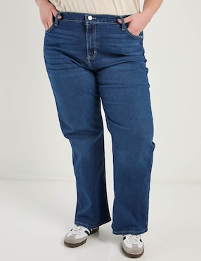 Jeans straight a la cintura Contempo Plus para mujer