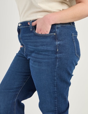 Jeans straight a la cintura Contempo Plus para mujer