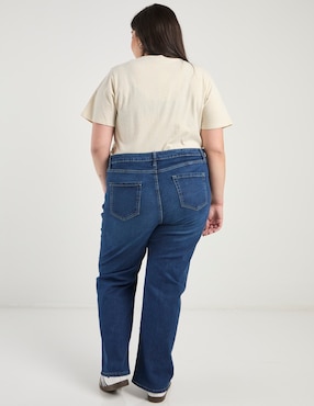 Jeans straight a la cintura Contempo Plus para mujer