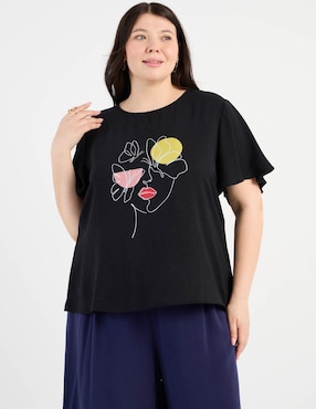 Blusa Contempo Plus manga al codo para mujer