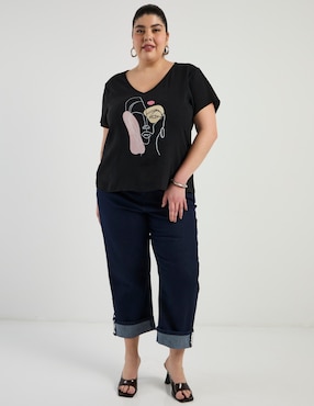 Blusa Contempo Plus manga corta para mujer