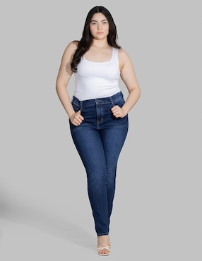 Jeans skinny cintura alta Oh Pomp para mujer