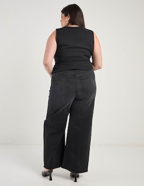 Jeans amplio cintura Contempo Plus para mujer