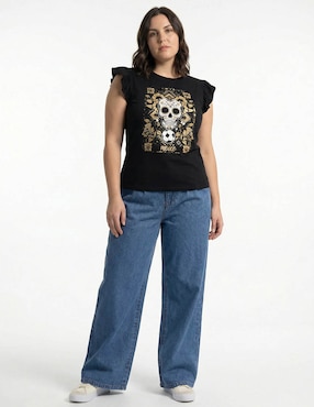 Playera manga corta Weekend Plus cuello redondo para mujer