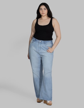 Jeans wide leg cintura alta Oh Pomp para mujer