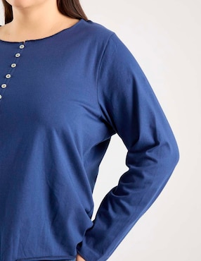 Playera manga larga Weekend Plus cuello redondo para mujer