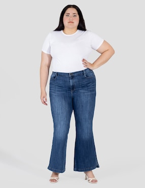 Jeans flare cintura alta Oh Pomp para mujer