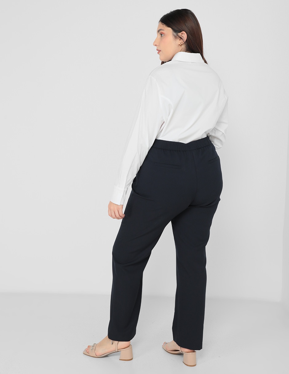 PANTALON CONTEMPO PLU, 42, AZUL MARINO