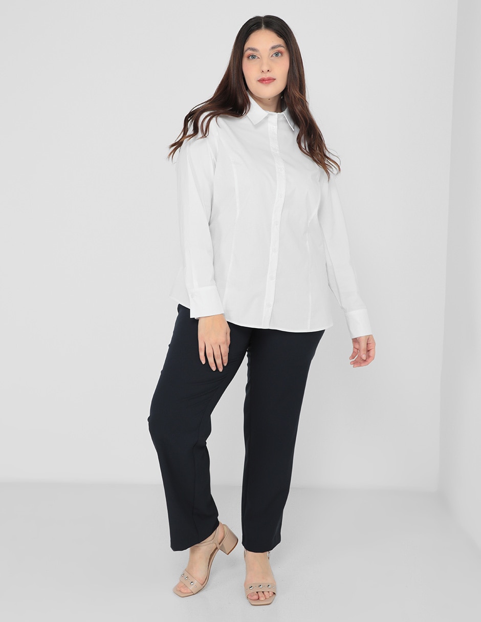PANTALON CONTEMPO PLU, 42, AZUL MARINO