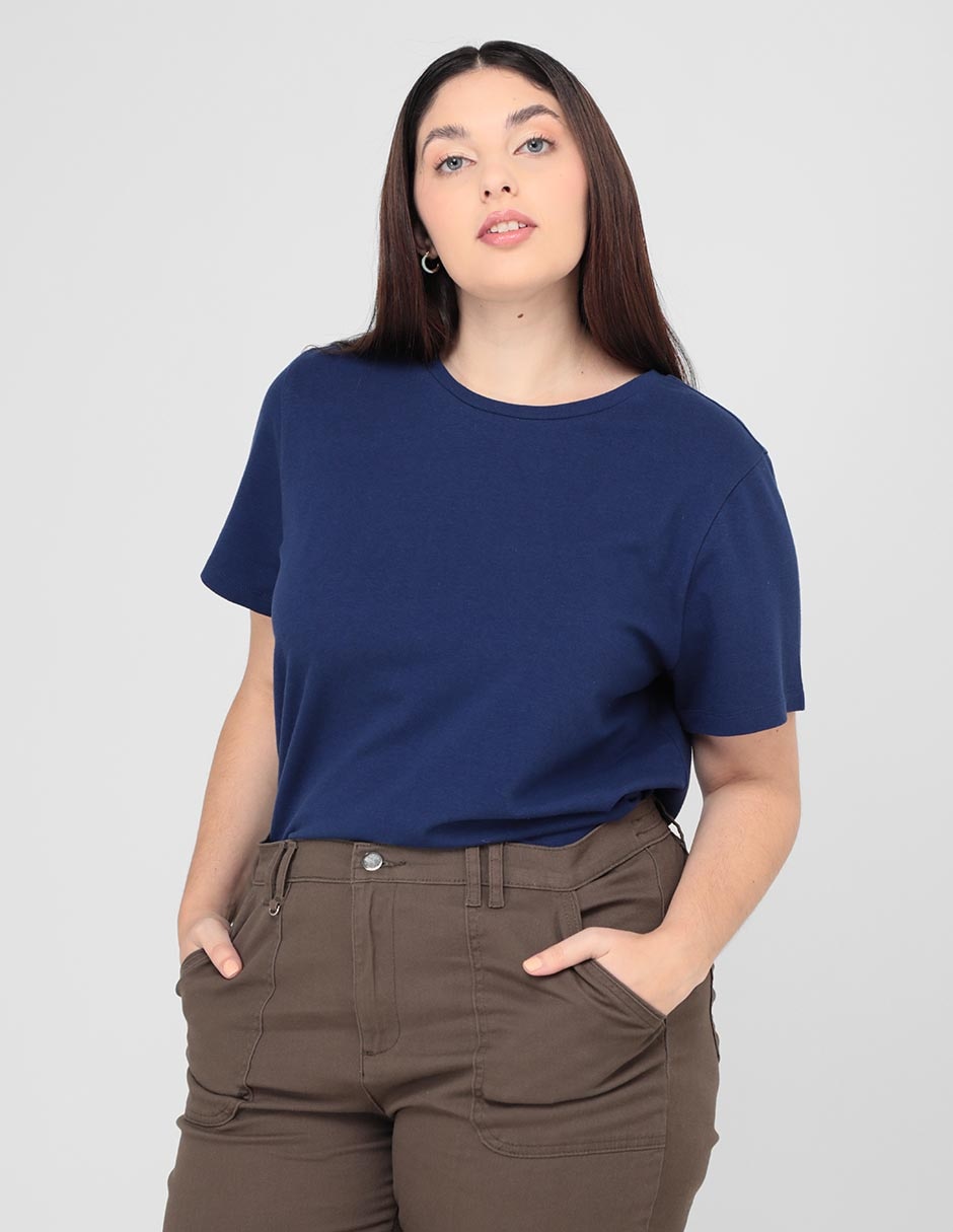 Playera manga corta cuello redondo para mujer Playera manga corta cuello redondo para mujer