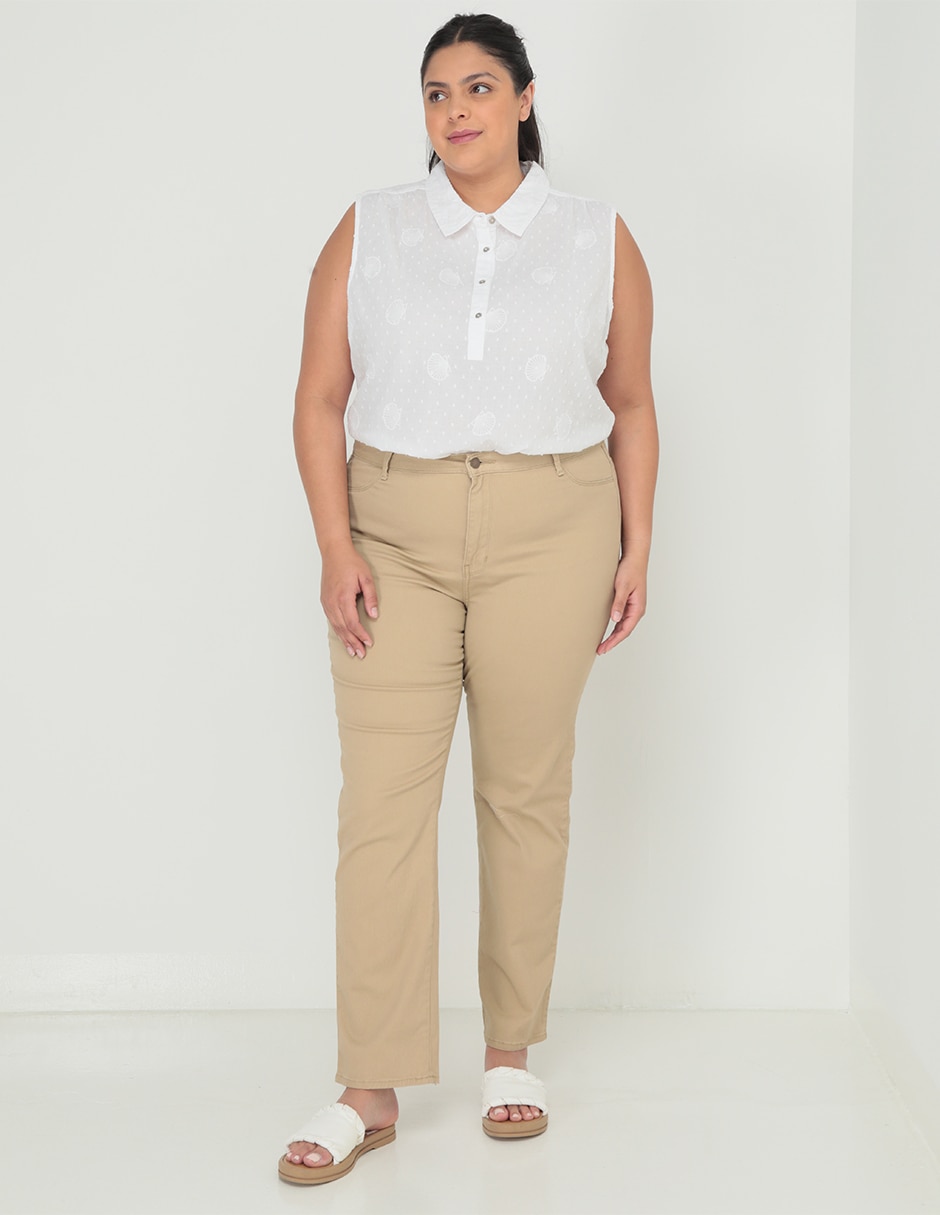 PANTALON WEEKEND PLUS, 44, KHAKI CLARO