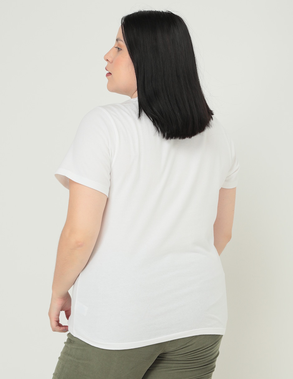Playera manga corta cuello redondo para mujer 2