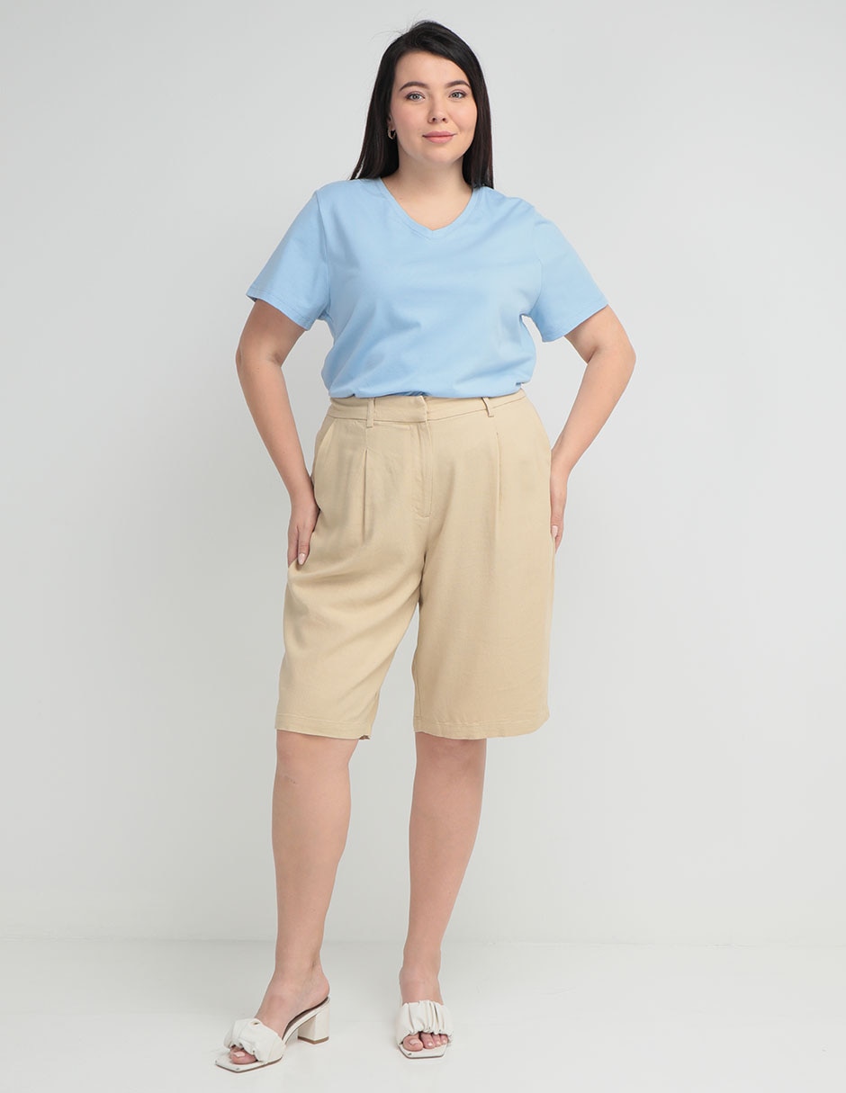 Playera manga corta cuello v para mujer 3