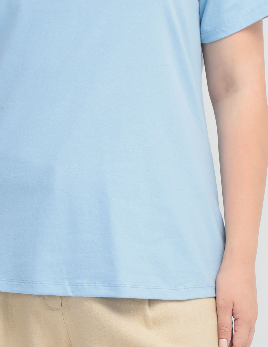 Playera manga corta cuello v para mujer 5