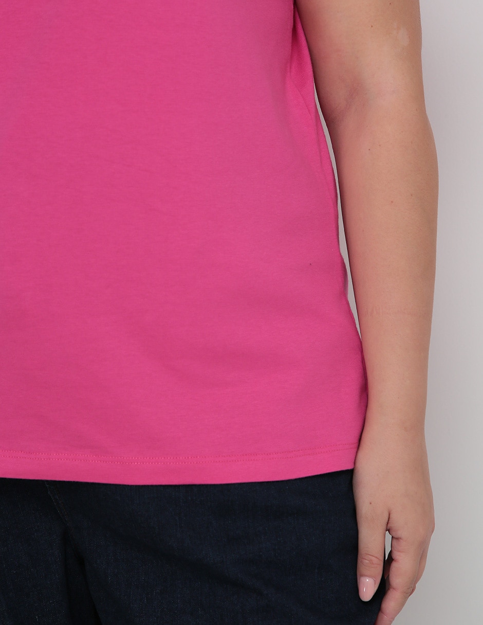 Playera manga corta cuello redondo para mujer 5