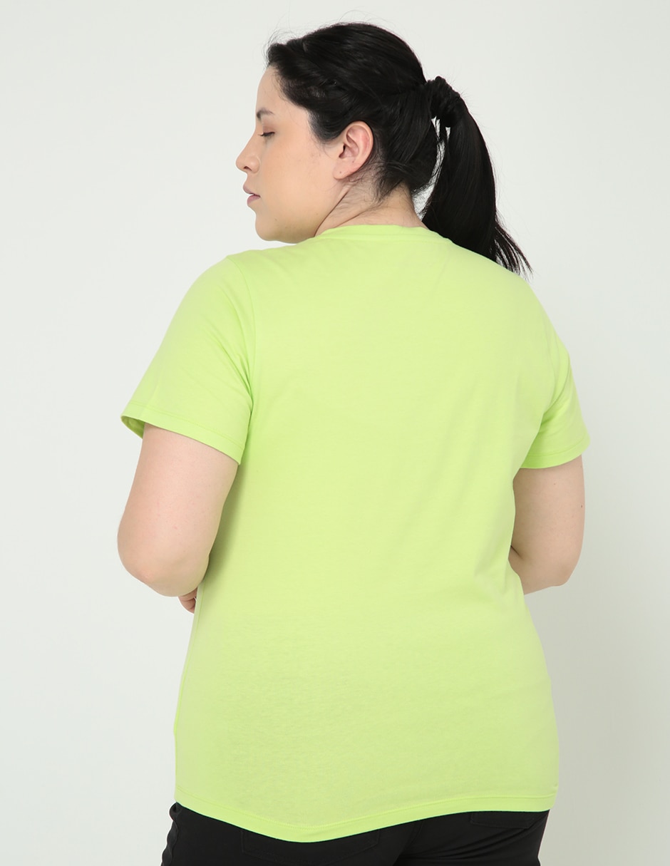 Playera manga corta cuello v para mujer 2