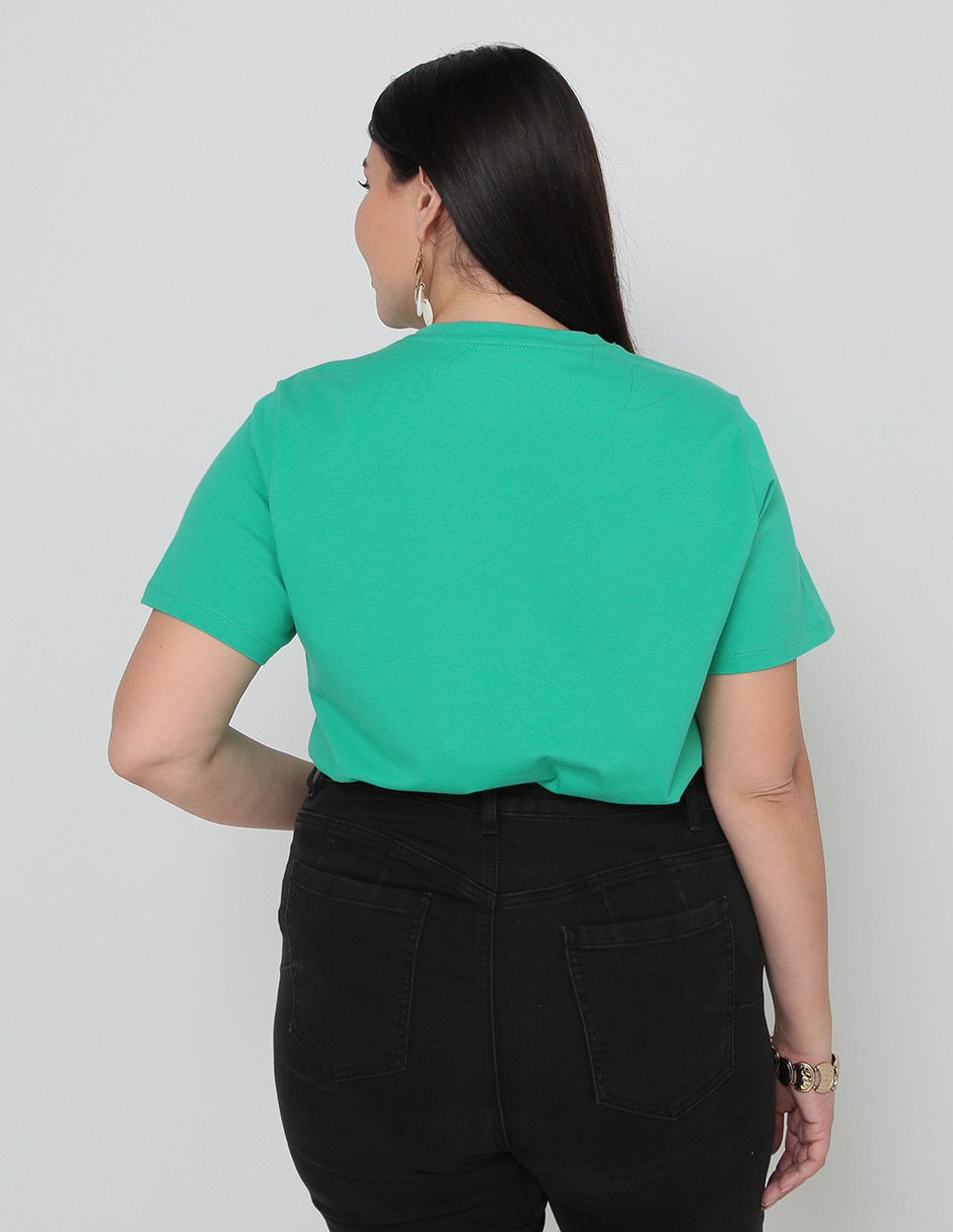 Playera manga corta Weekend Plus cuello v para mujer