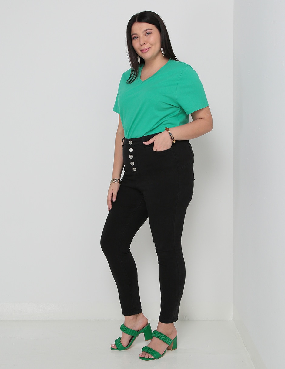 Playera manga corta Weekend Plus cuello v para mujer