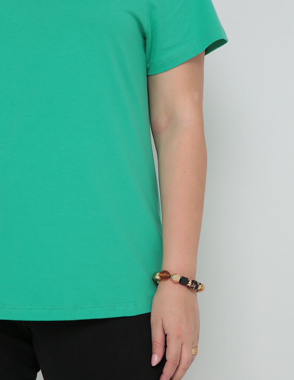 Playera manga corta Weekend Plus cuello v para mujer