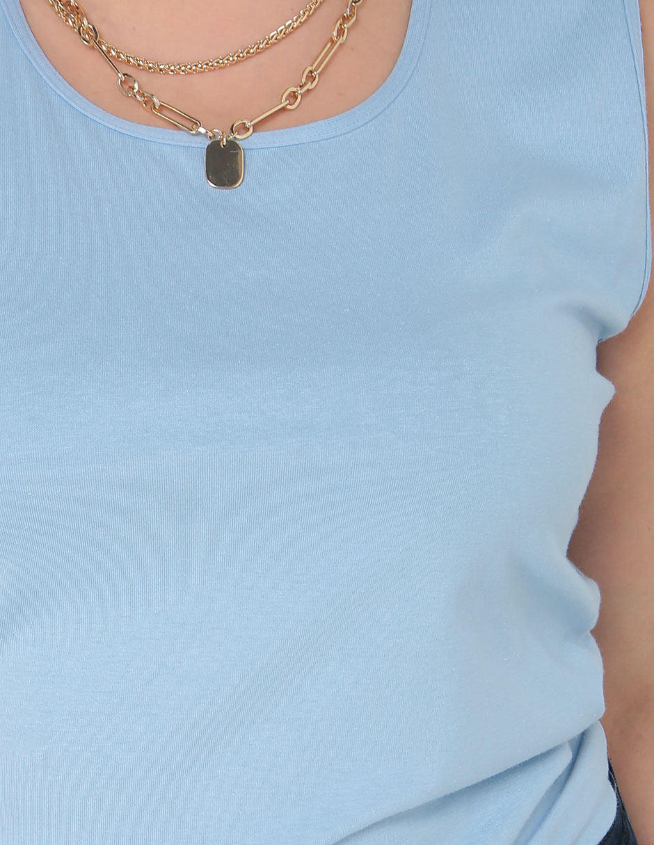 Top cuello redondo tirante ancho 4