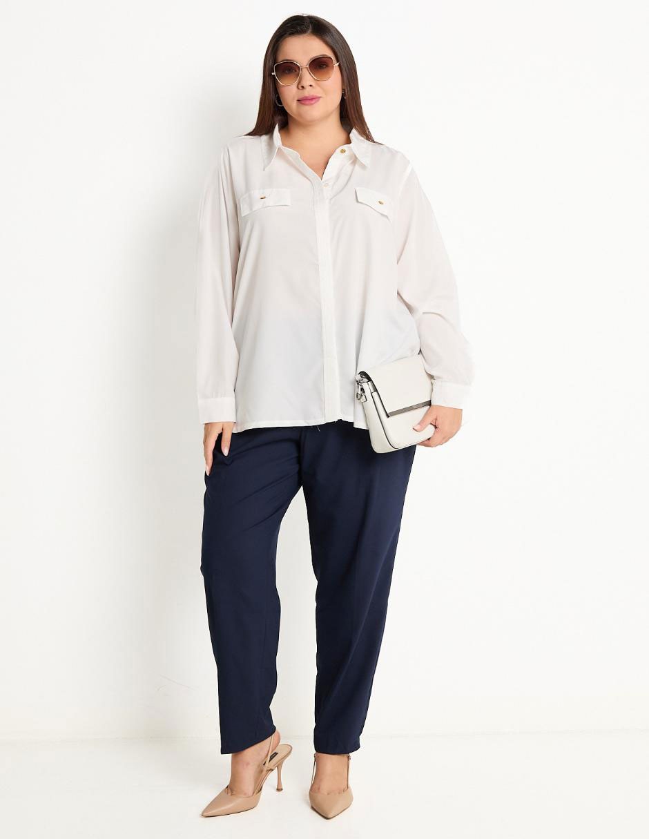 PANTALON CONTEMPO PLU, 38, AZUL MARINO