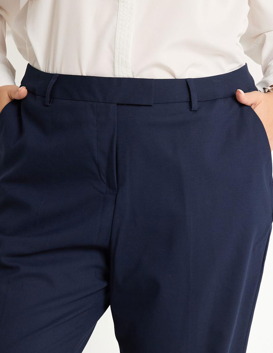 PANTALON CONTEMPO PLU, 38, AZUL MARINO
