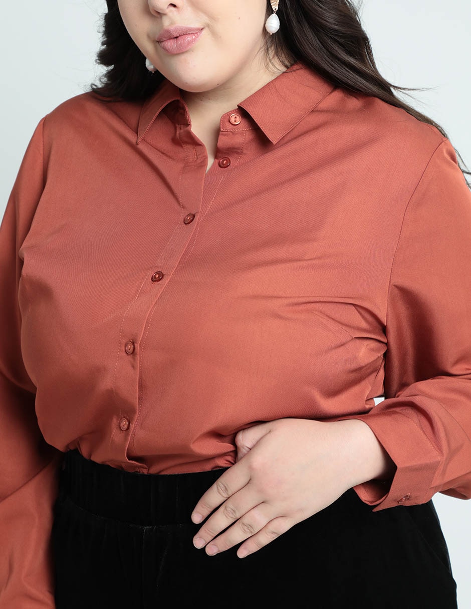 Blusa camisera manga larga para mujer 4