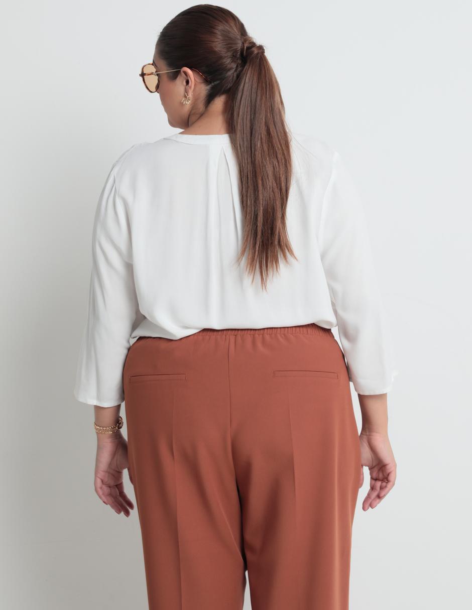 BLUSA CONTEMPO PLUS, 44, HUESO LISO M C