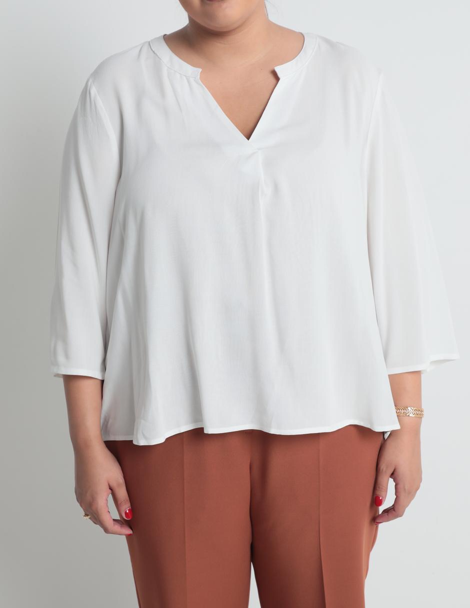 BLUSA CONTEMPO PLUS, 44, HUESO LISO M C