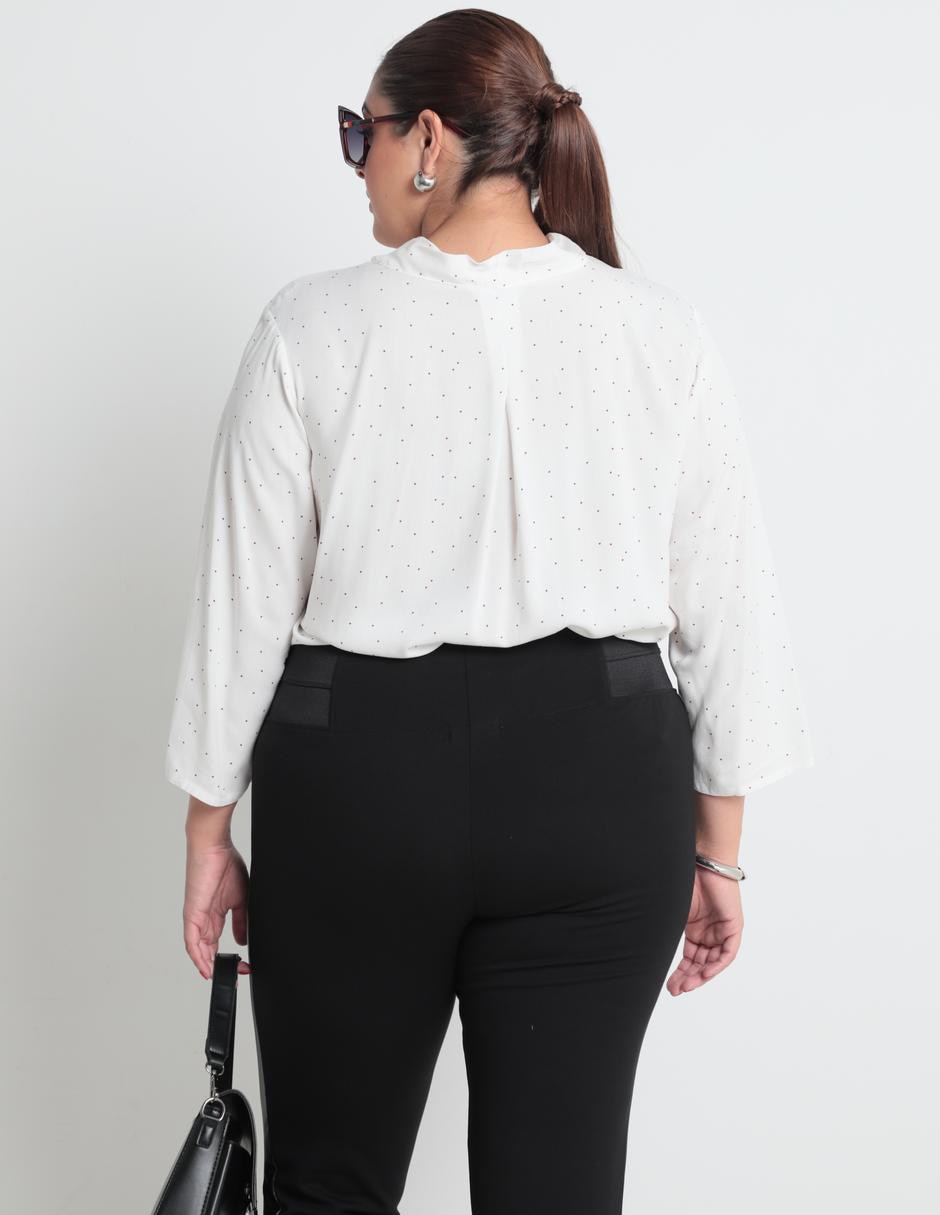 BLUSA CONTEMPO PLUS, 38, HUESO LISO M L