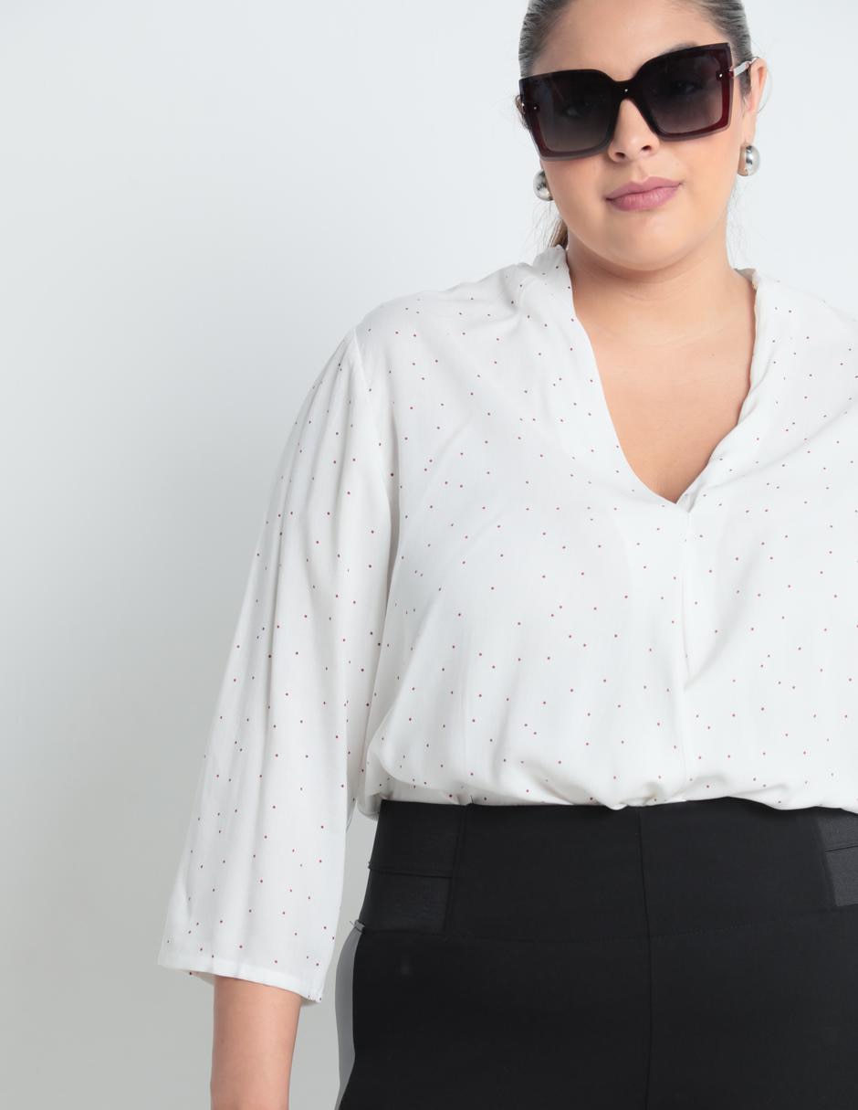 BLUSA CONTEMPO PLUS, 38, HUESO LISO M L