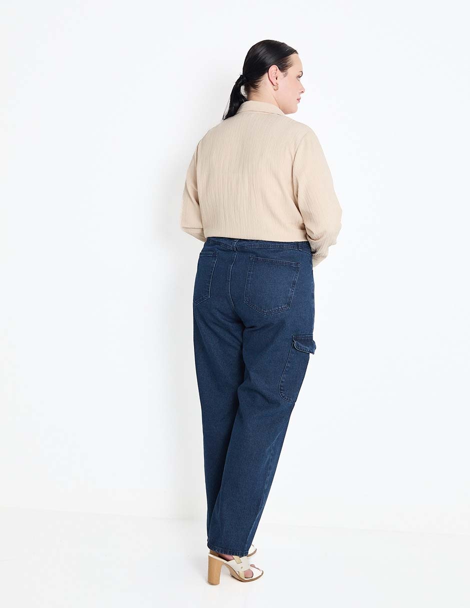 Jeans relaxed wide leg para mujer 2
