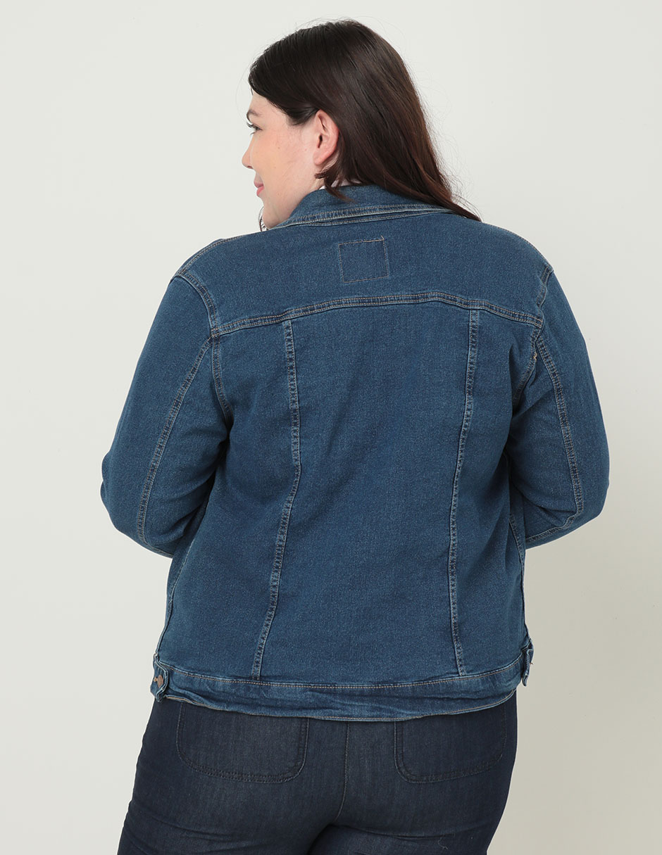 Chamarra weekend plus de mezclilla para mujer