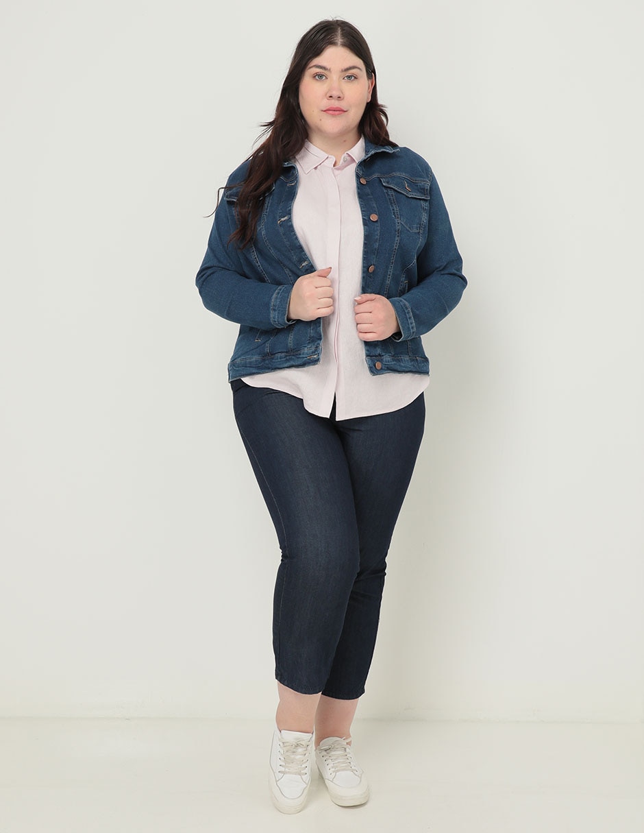 Chamarra weekend plus de mezclilla para mujer