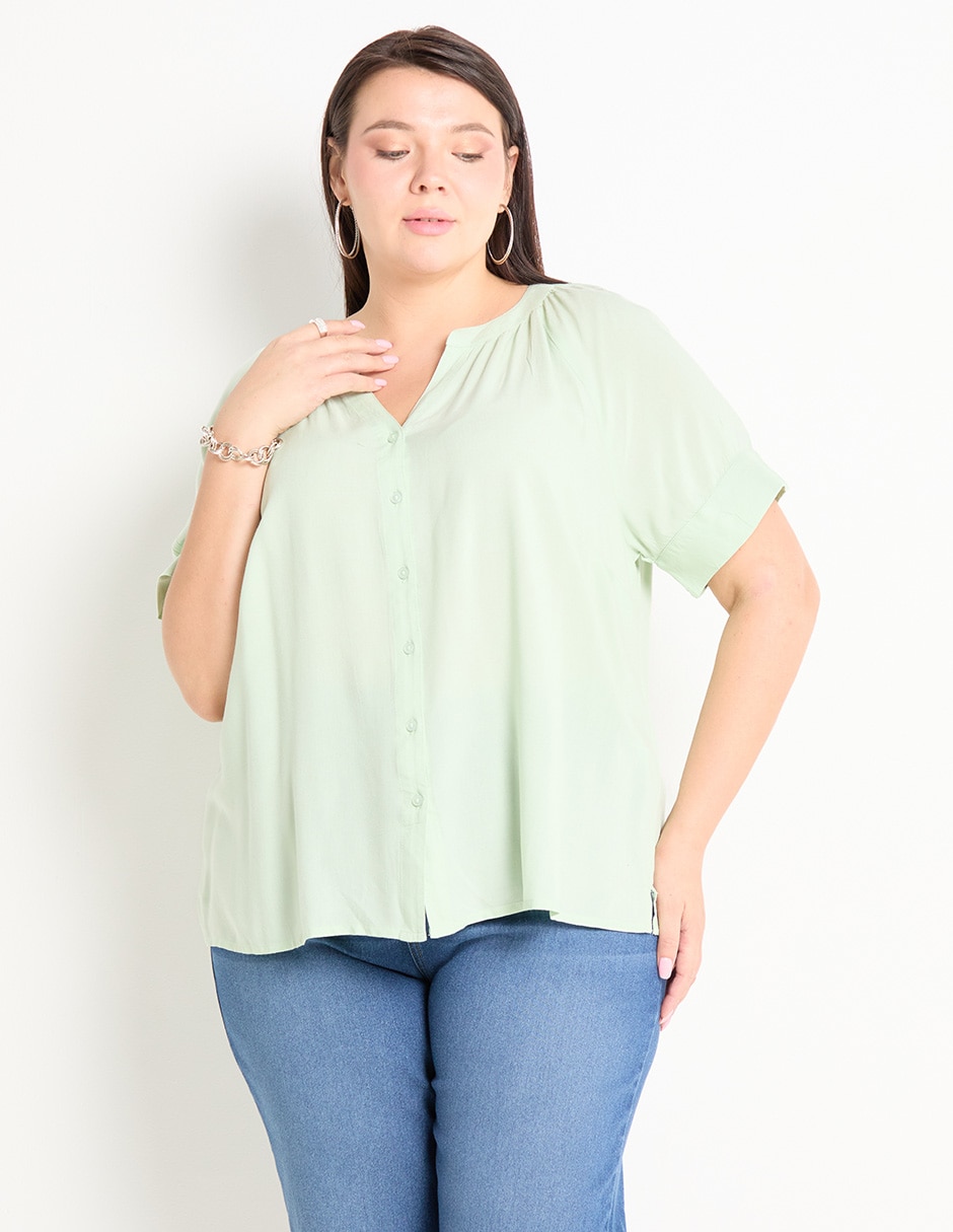 Blusa manga corta para mujer