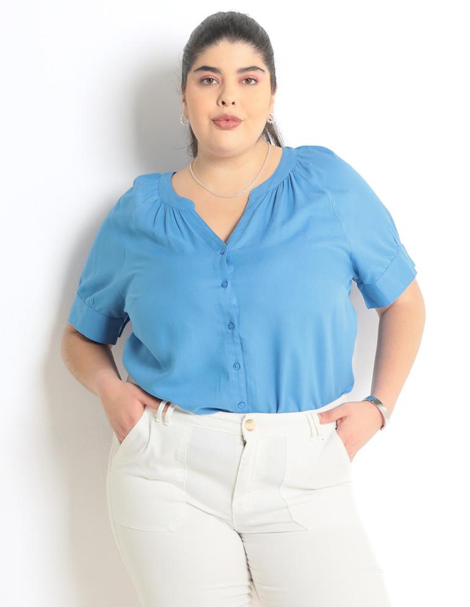 Blusa manga corta para mujer