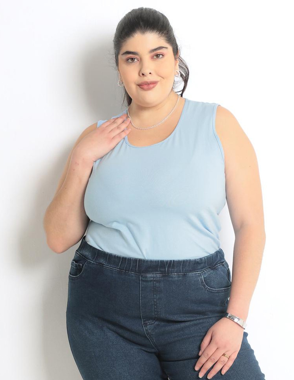 Top cuello redondo