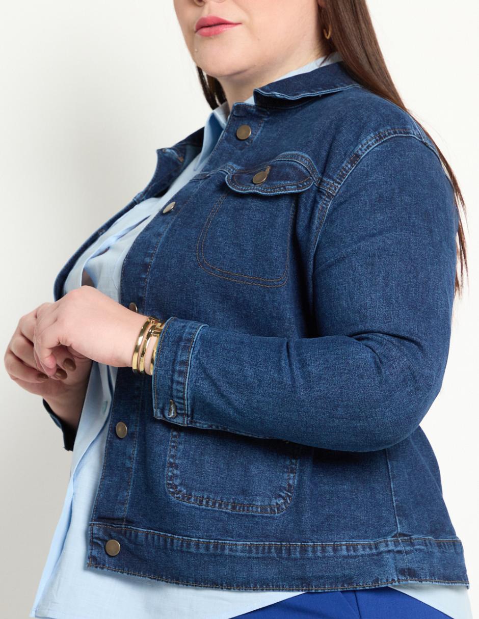 Chamarra denim de mezclilla para mujer 4