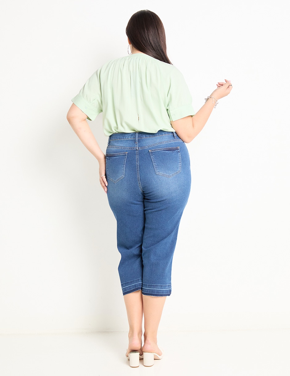 Pantalón capri acampanado para mujer 2