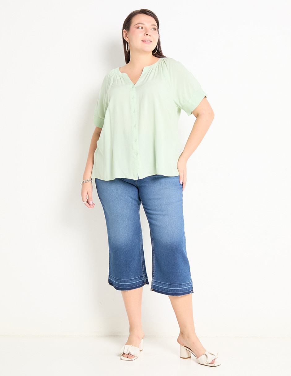 Pantalón capri acampanado para mujer 3