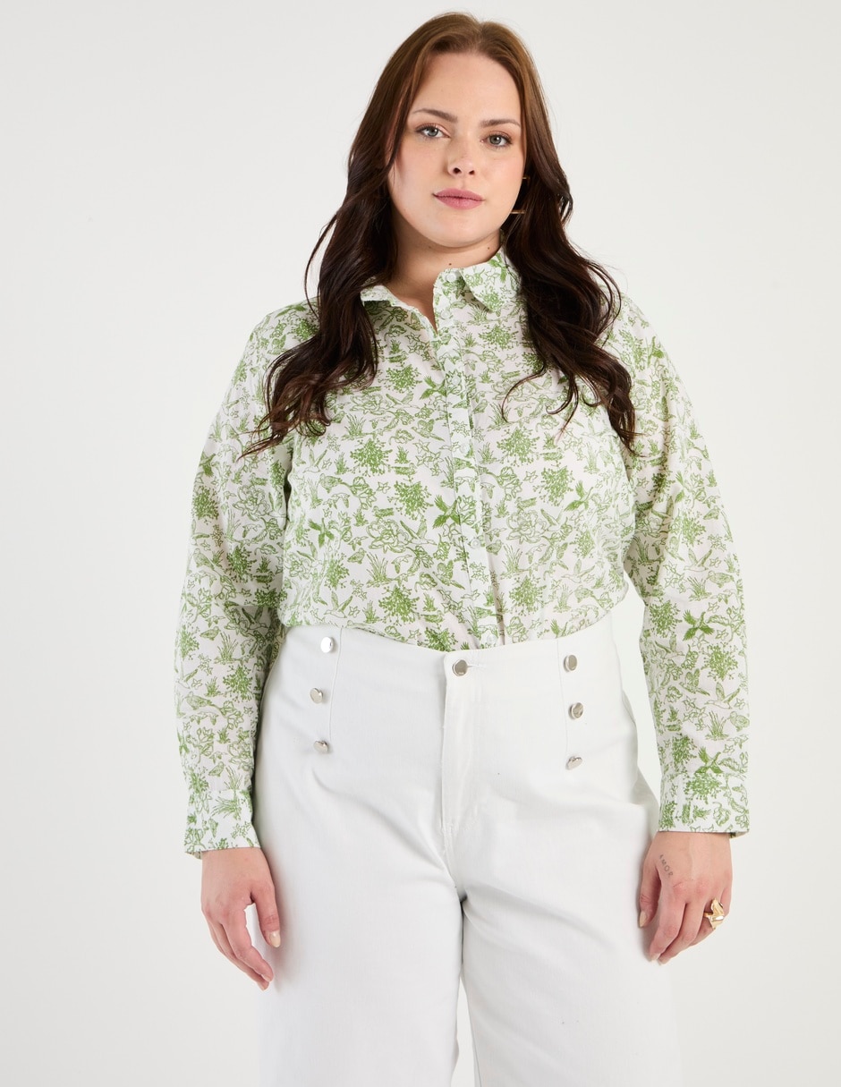 Blusa camisera manga larga para mujer Blusa camisera manga larga para mujer