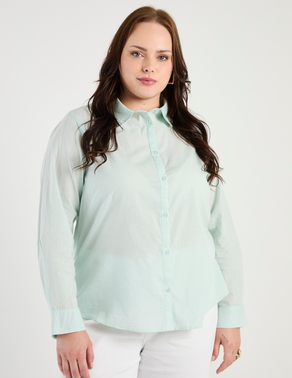 Blusa camisera manga larga para mujer Blusa camisera manga larga para mujer