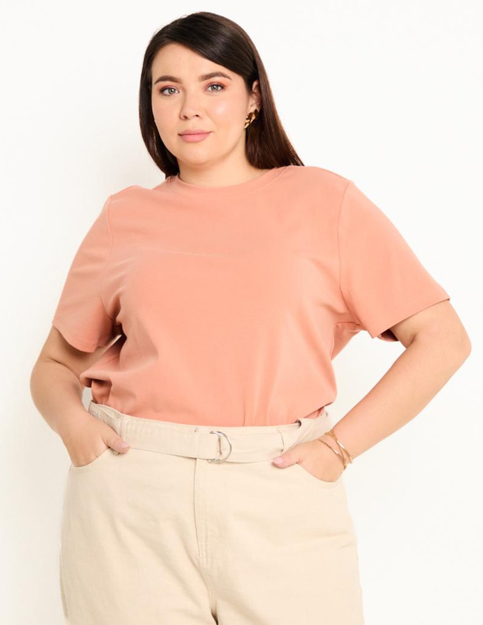 Playera manga corta cuello redondo para mujer Playera manga corta cuello redondo para mujer
