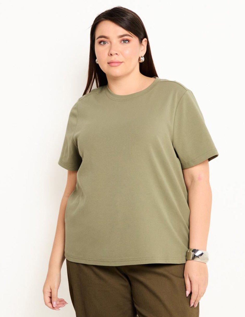 Playera manga corta cuello redondo para mujer Playera manga corta cuello redondo para mujer