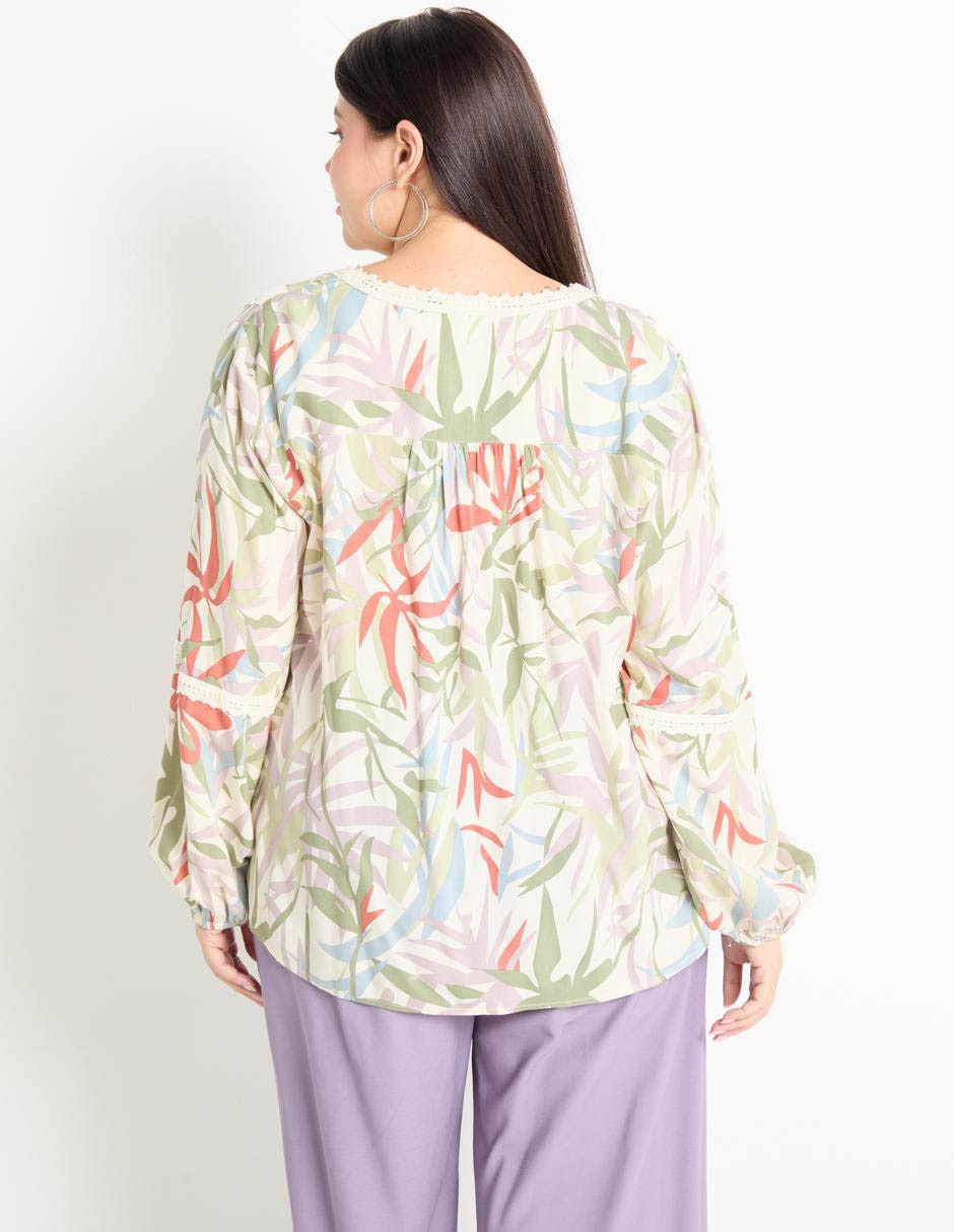 Blusa manga larga para mujer