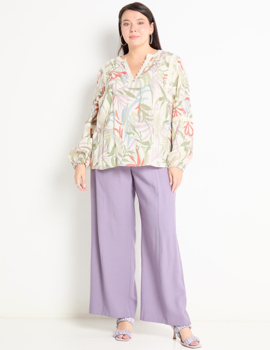 Blusa manga larga para mujer