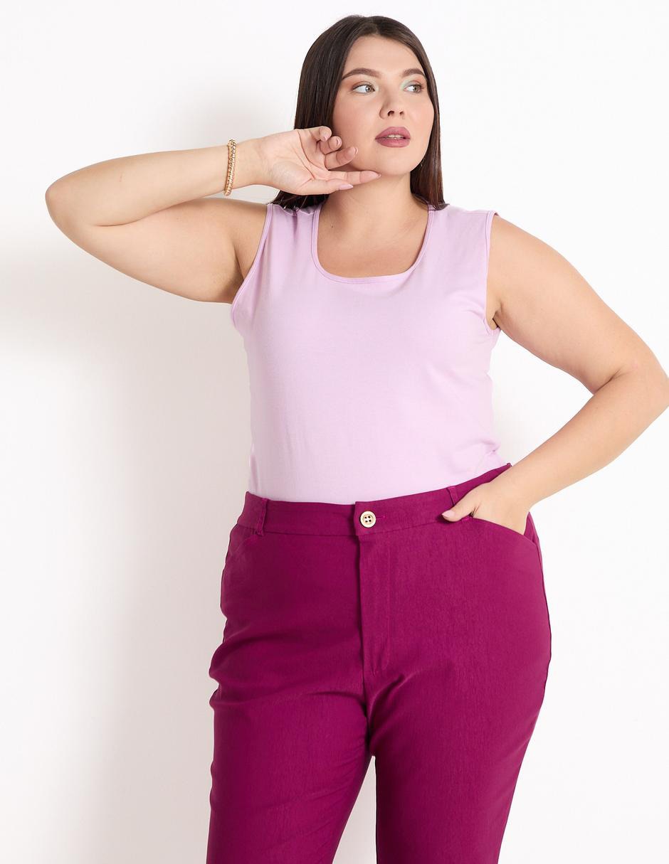 Top cuello redondo