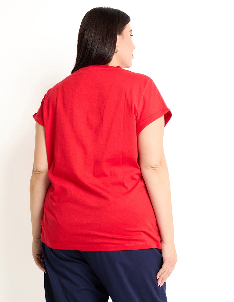 PLAYERA WKMX25751-01, 40, CARMÍN CLARO