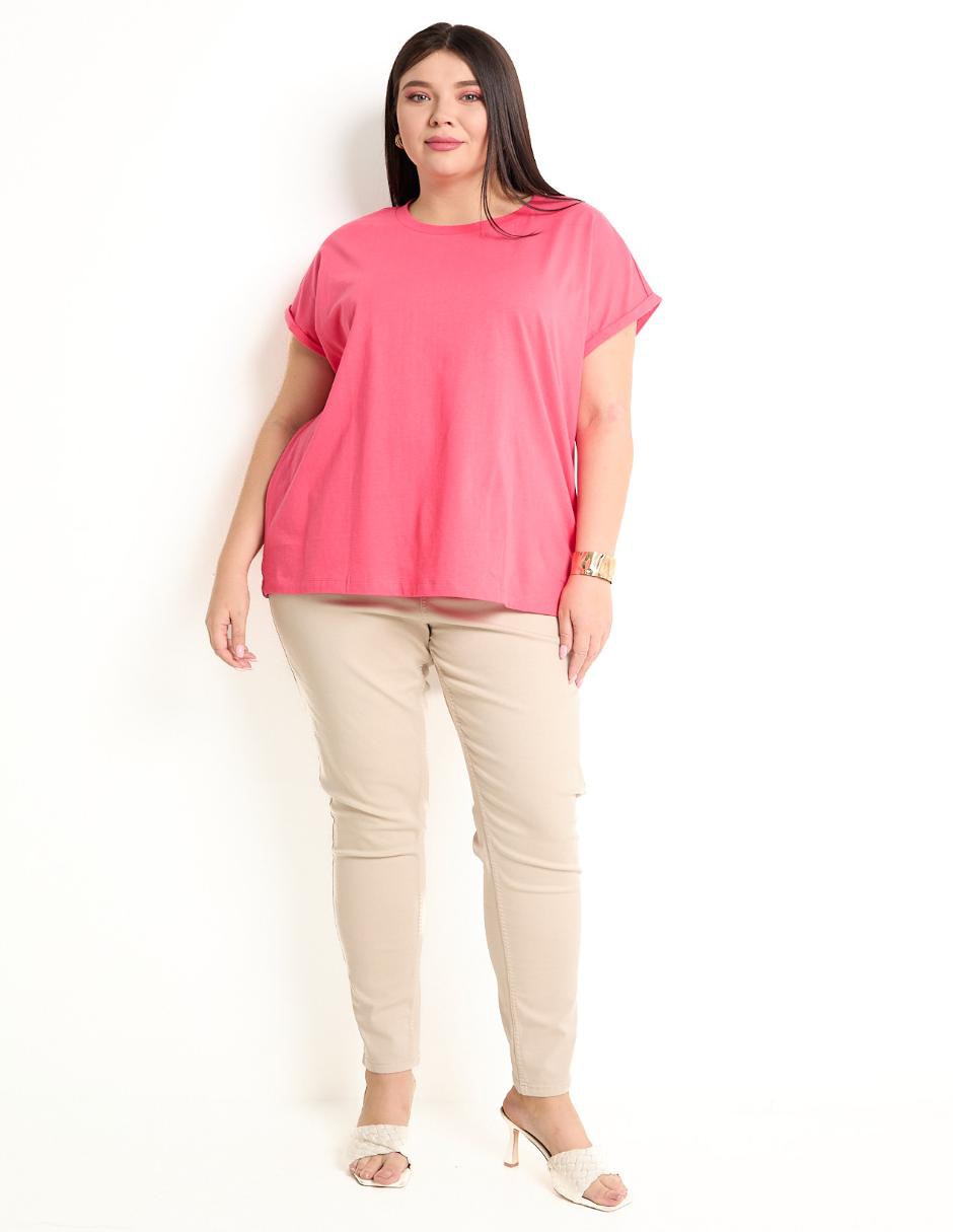 Playera manga corta cuello redondo para mujer 3