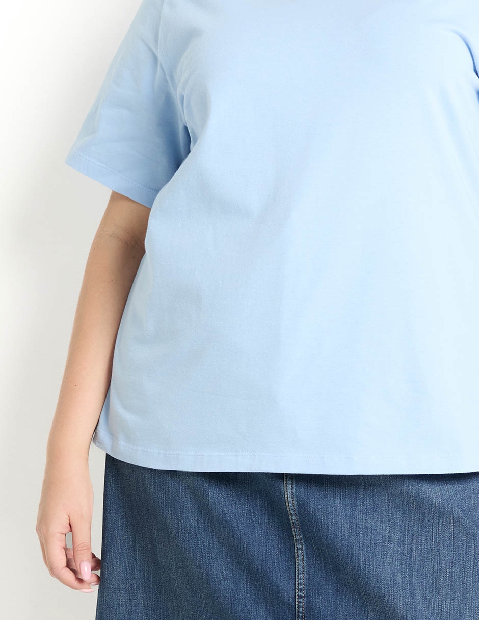 Playera manga corta cuello V para mujer 5